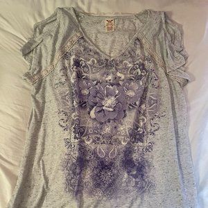 Faded Glory Grey Shoulder Shirt